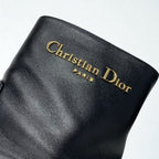 Christian Dior D-town Boots Short Shoes Leather Black Gold Logo — view 9