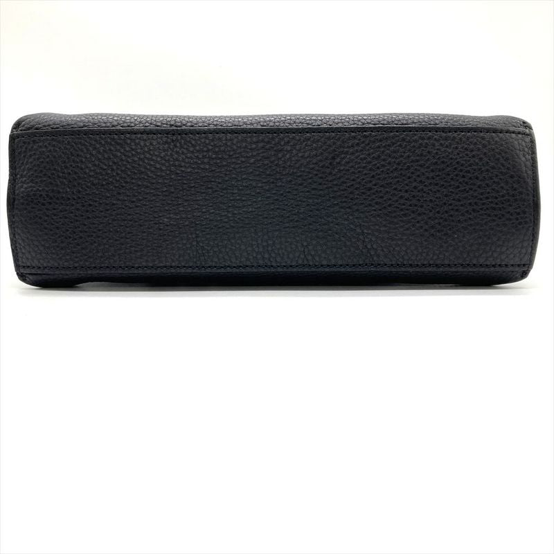Gucci Daily Bamboo Handbag Leather Black Silver Hardware — view 7
