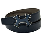 Hermes Belt Street H Leather Navy Gray Reversible — view 2