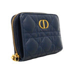 Dior Wallet Cannage Leather Blue Gold — view 2