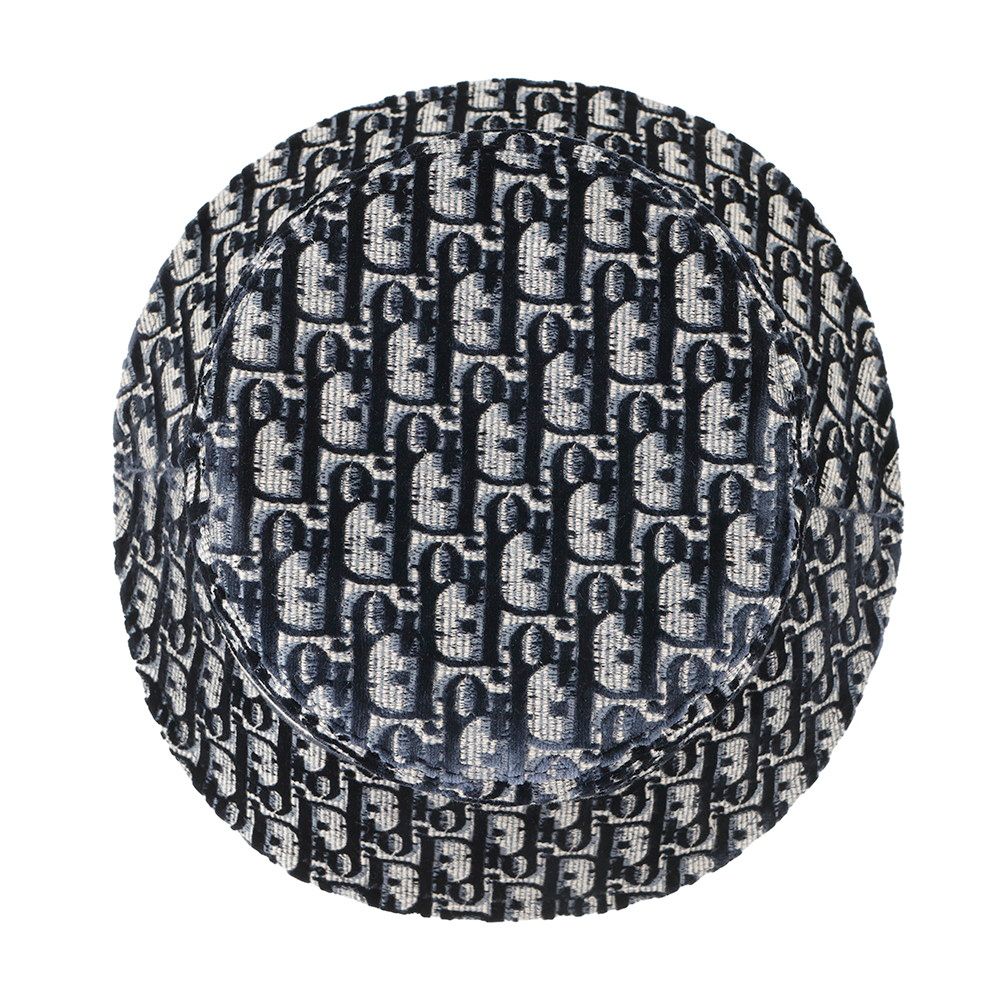 Dior Hat Oblique Trotter Velour 58 Navy Red — view 4