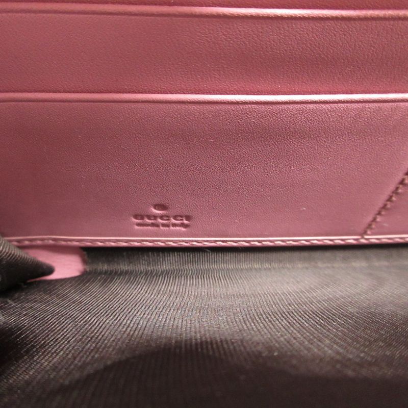Gucci Leather Pink Round Zipper Long Wallet 1196 — view 7