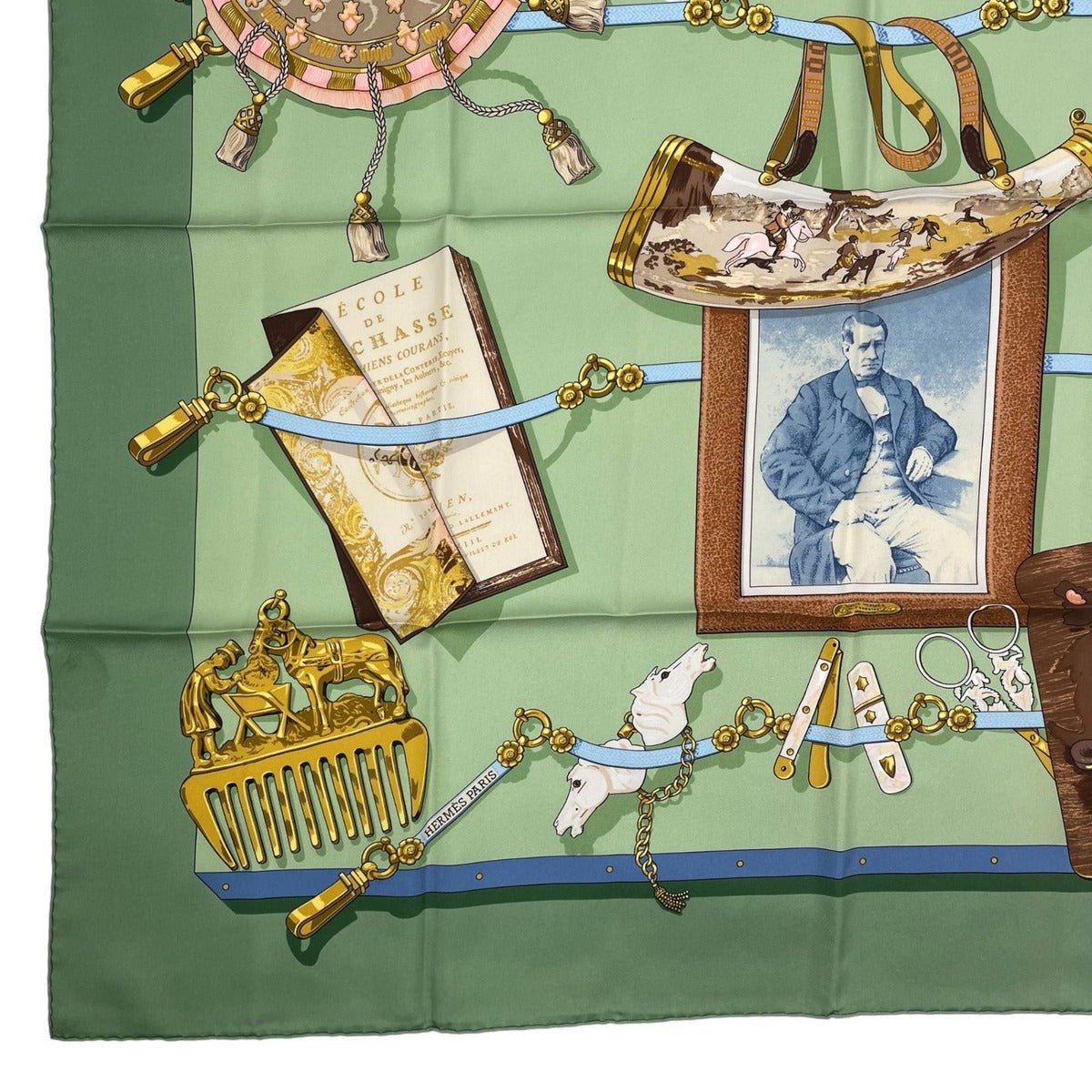 Hermes Scarf Silk Carre 90 Memoire D'hermes Memories Green — view 4