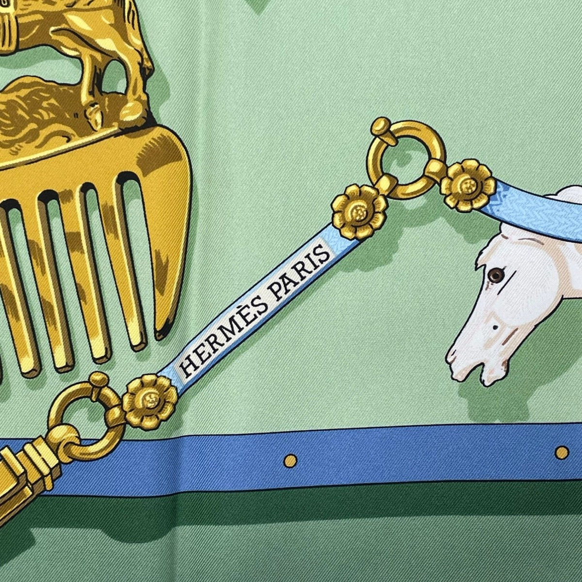 Hermes Scarf Silk Carre 90 Memoire D'hermes Memories Green — view 7