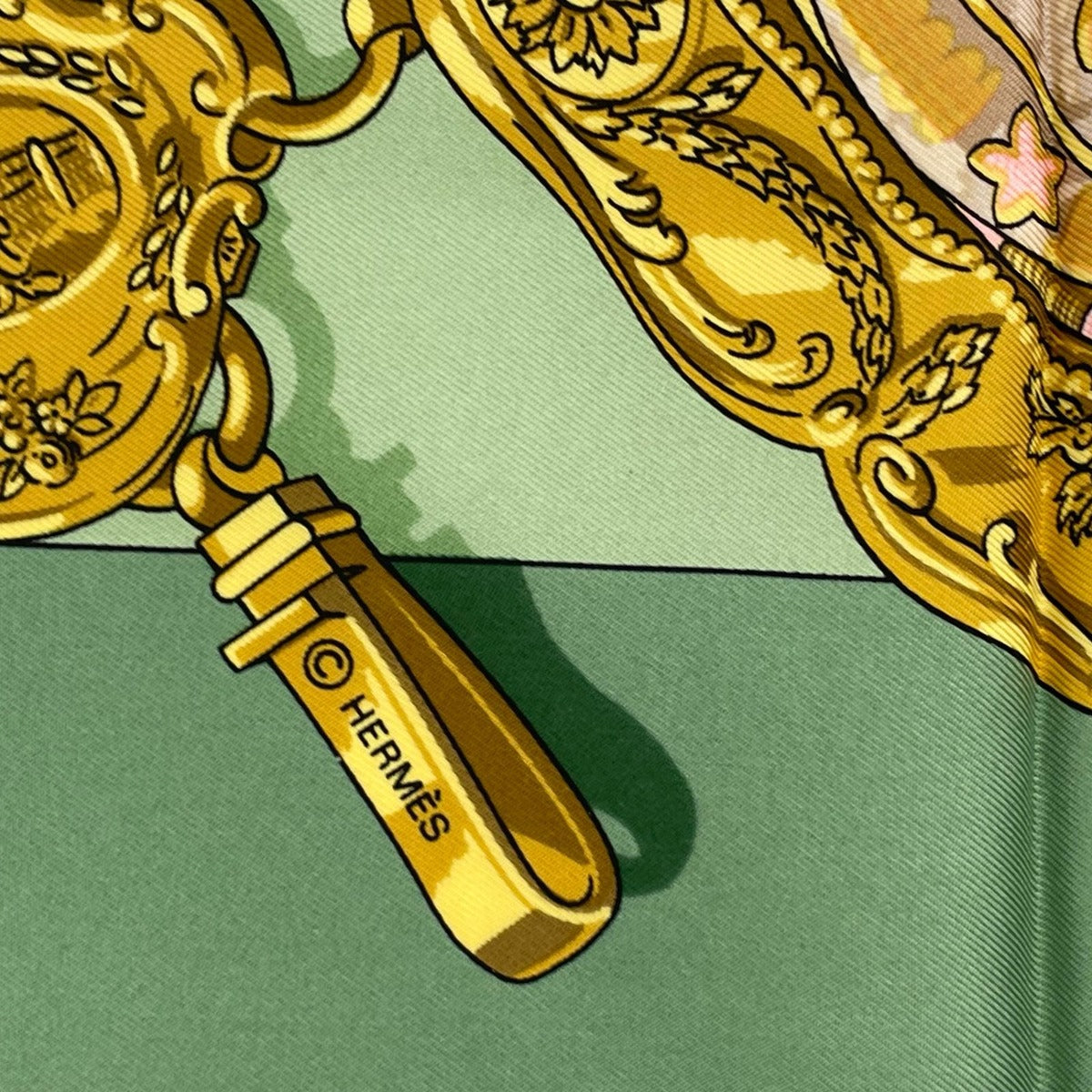 Hermes Scarf Silk Carre 90 Memoire D'hermes Memories Green — view 9
