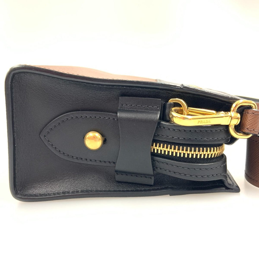 Prada Esplanade Bag Shoulder 1 Bh043 Black Brown — view 8