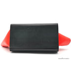Celine Leather Trapeze 2-Way Shoulder Bag Black Khaki Red Strap — view 6