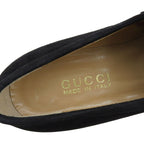 Gucci 100 Logo Suede Leather Loafers Black Gold 36.5 — view 8