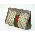 Gucci Vintage Sherry Line GG Supreme Clutch Beige — view 2
