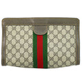 Gucci Vintage Sherry Line GG Supreme Clutch Beige