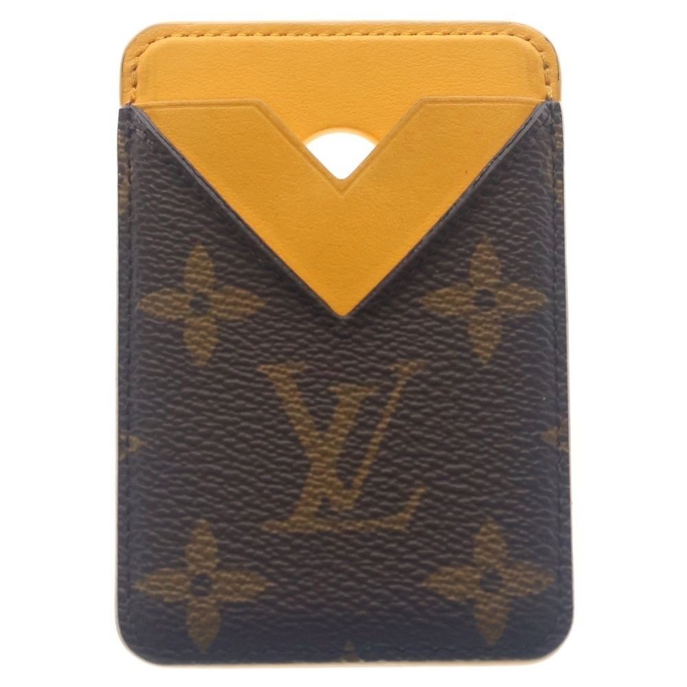 Louis Vuitton Monogram Macassar Card Holder Magnet Case Orange Brown