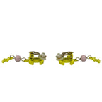Chanel with Comment CC Logo Motif Plastic Earrings Ear Calf Gold Yellow — view 2