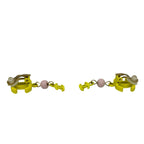Chanel with Comment CC Logo Motif Plastic Earrings Ear Calf Gold Yellow — view 3
