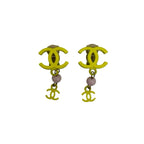 Chanel with Comment CC Logo Motif Plastic Earrings Ear Calf Gold Yellow — view 4