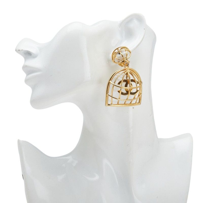 Chanel Vintage Coco Mark Birdcage Gold Plated — view 9
