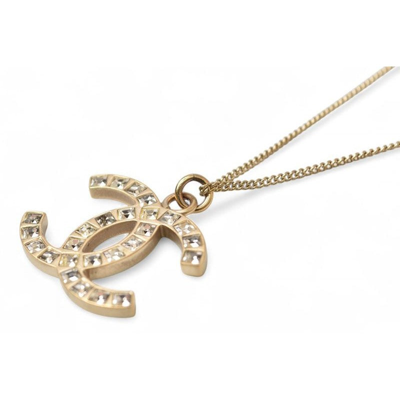 Chanel Coco Mark CC Rhinestone Vintage Gold B12 — view 3