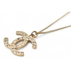 Chanel Coco Mark CC Rhinestone Vintage Gold B12 — view 3