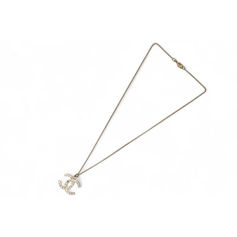 Chanel Coco Mark CC Rhinestone Vintage Gold B12 — view 4