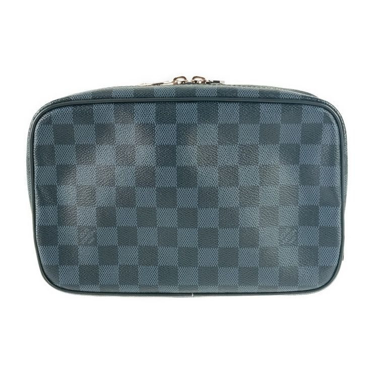Louis Vuitton Second Bag Trousse Toilette GM Navy Silver Hardware Damier
