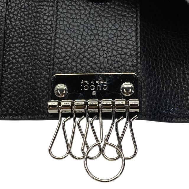 Gucci 6-Ring Key Case Hook Ring Small Leather Black — view 7