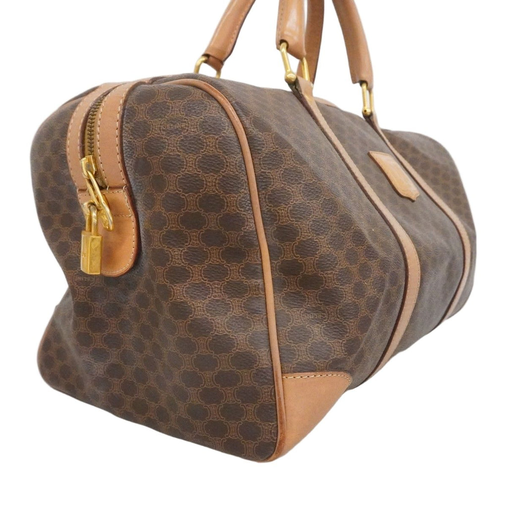 Celine Boston Bag Macadam Brown Gold — view 2