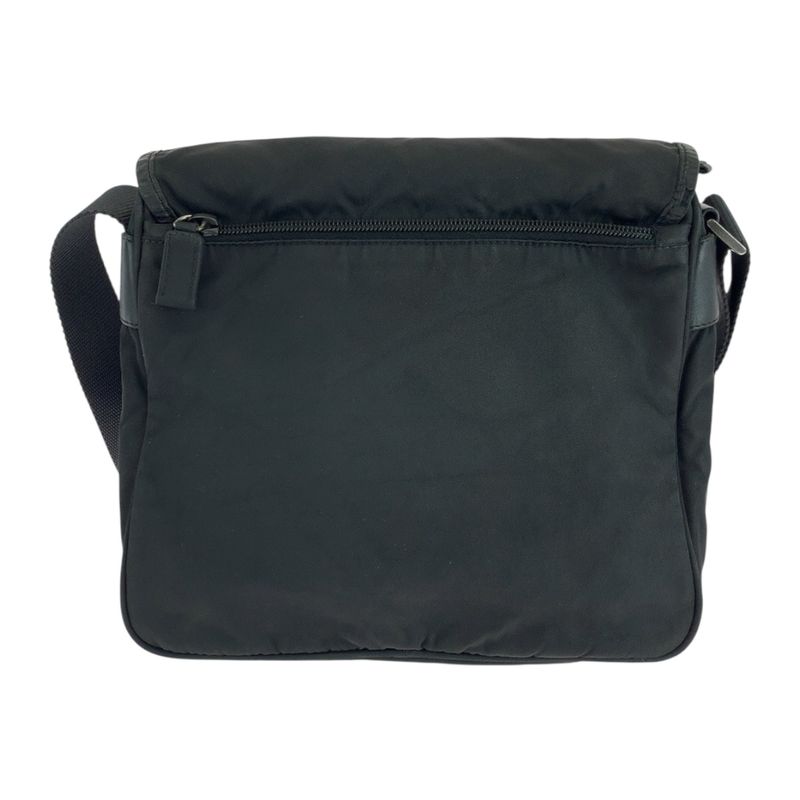 Prada Tessuto Triangle Logo Plate Black Silver Hardware Nylon Bt0173 — view 2