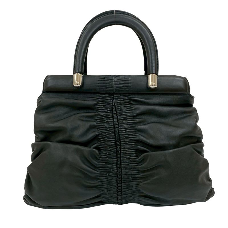 Christian Dior Karenina CD Logo Charm Hardware Leather Tote Black — view 4