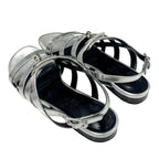 Hermes Transat Sandals Shoes Leather Silver Flat Kelly Hardware — view 4