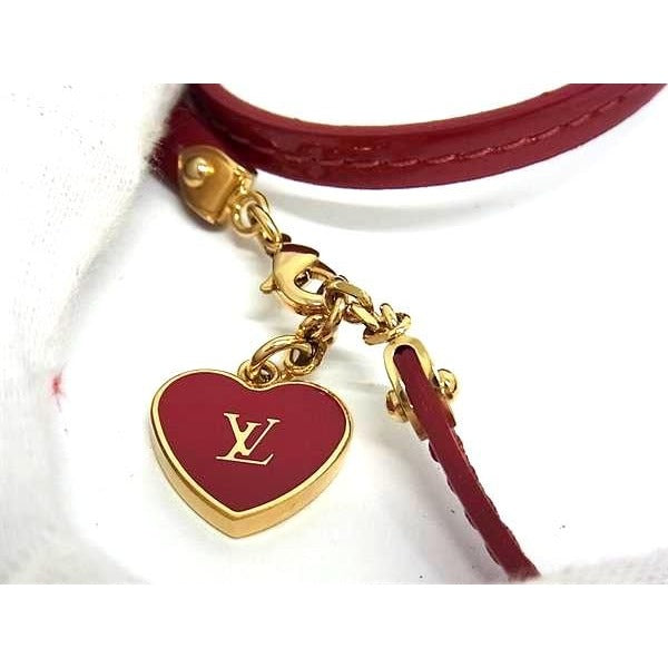 Louis Vuitton M6625 F Monogram Vernis Logo Bracelet Choker Red — view 3