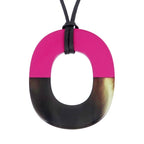 Hermes Necklace Ismu GM Lacquer-buffalo-horn Pink Brown Pendant — view 2