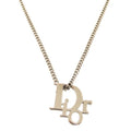 Christian Dior Logo Stone Silver Necklace Accessories 0022