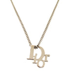 Christian Dior Logo Stone Silver Necklace Accessories 0022
