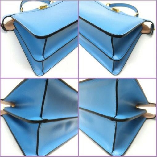Fendi Peekaboo Ishi Yu East Waist Handbag Leather Light Blue Gold — view 5