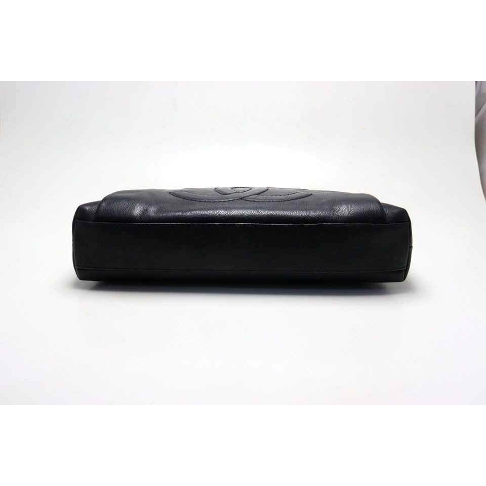 Chanel Caviar Leather Jumbo CC Logo Shoulder Bag — view 3