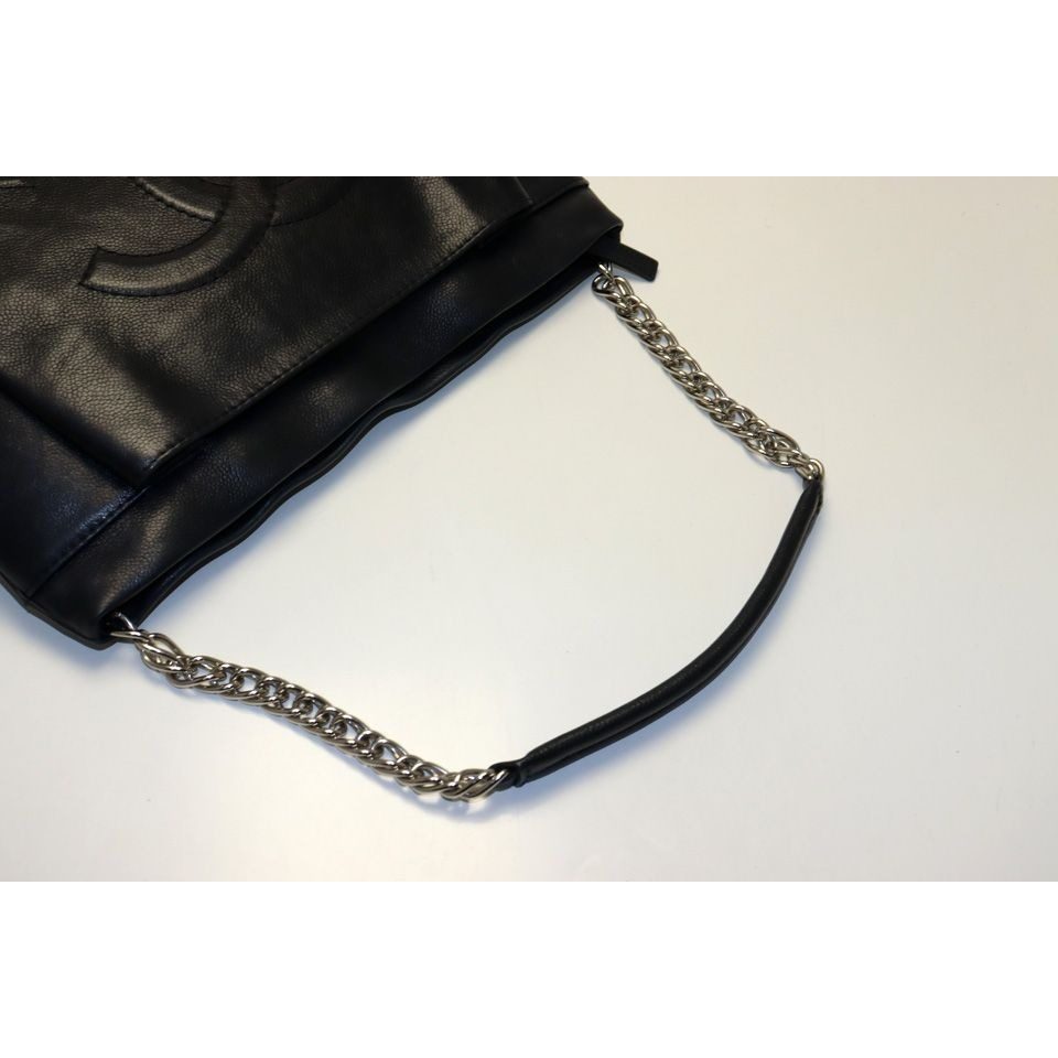 Chanel Caviar Leather Jumbo CC Logo Shoulder Bag — view 6