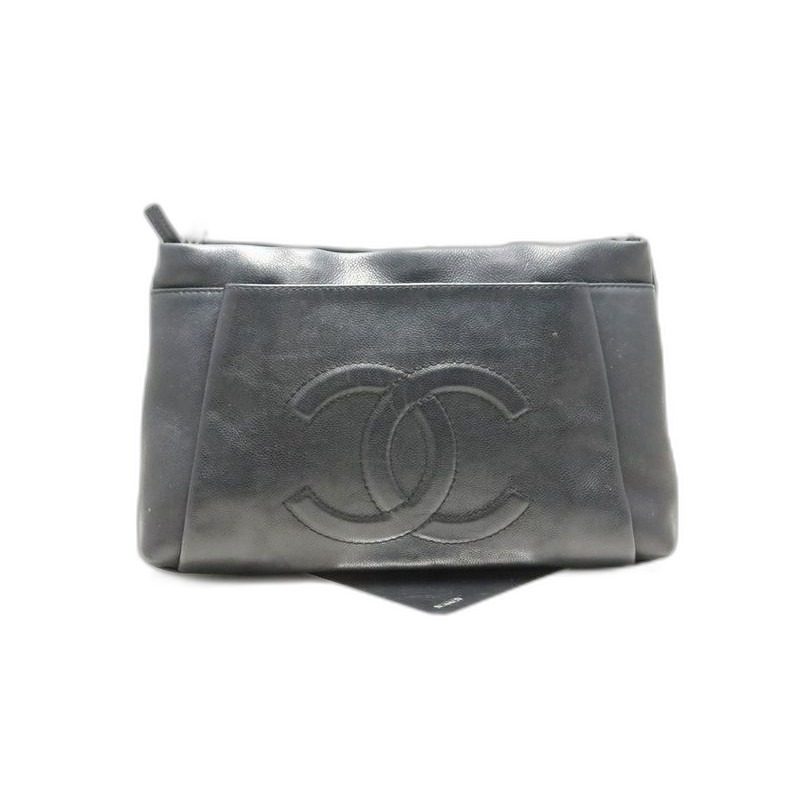 Chanel Caviar Leather Jumbo CC Logo Shoulder Bag