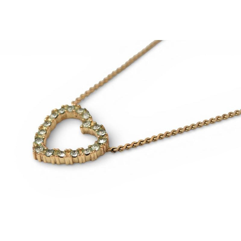 Christian Dior Necklace Pendant Vintage Heart Mochi Rhinestone — view 3