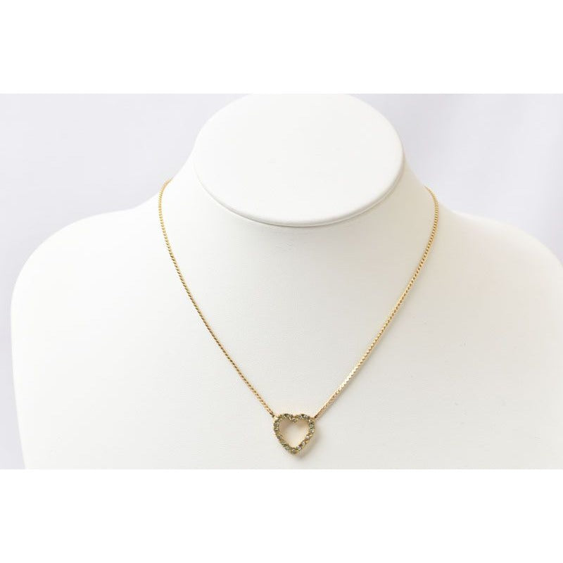 Christian Dior Necklace Pendant Vintage Heart Mochi Rhinestone — view 5