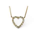 Christian Dior Necklace Pendant Vintage Heart Mochi Rhinestone