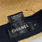 Chanel Hat Straw Coco Mark Ribbon Centerfold Size S1 bo — view 7