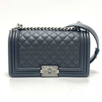 Chanel Shoulder Bag Boy 25 Caviar Leather Black