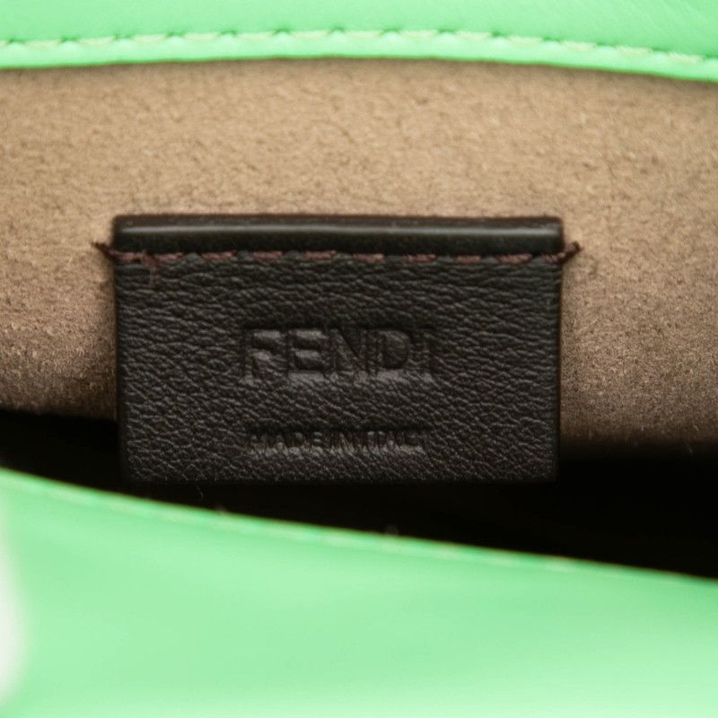 Fendi Sunshine Shopper Small Shoulder Bag 2-Way 8 Bs051 Green Brown — view 5