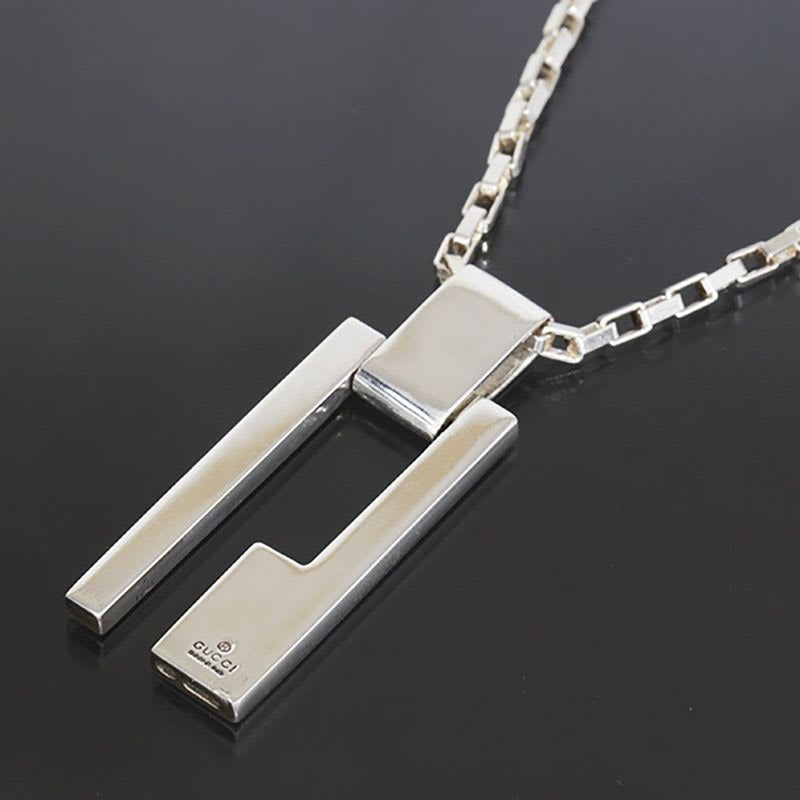 Gucci G Logo Necklace 49 cm Silver 925 E1034 — view 2