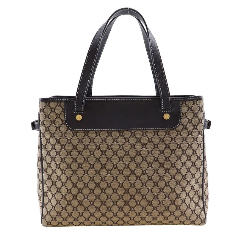 Celine Macadam Canvas and Calf Brown Handbag