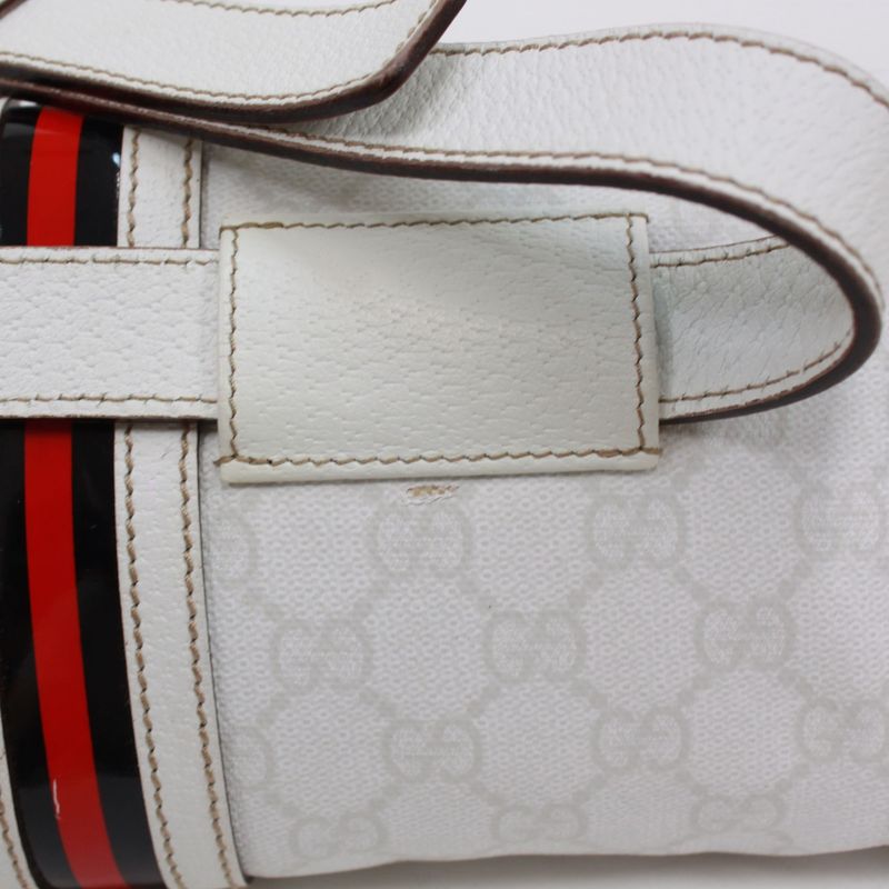 Gucci Sherry Line Waist Bag Leather White Body — view 7