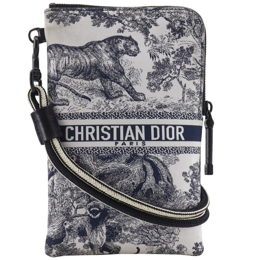 Dior Travel Multifunction Toile de Jouy Pouch Nylon Black White