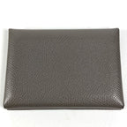 Hermes Bifold Wallet Calvi Duo Chevre Etain Gray