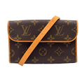 Louis Vuitton Pochette Twin PM Monogram XS Leather Brown Light Shoulder Bag Gold