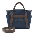 Hermes Sac Depan Sage Groom 2-Way Crossbody Bag Tote Canvas