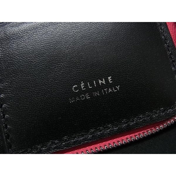 Celine Leather Round Zipper Long Wallet Billfold Coin Purse Card Holder Pink — view 5